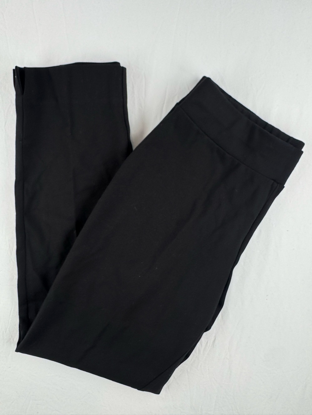 Susan Graver Black Pull-On Straight Leg Leggings - Picture 4 of 7
